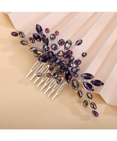 Teyglen Rhinestone Wedding Headpiece - Handmade Crystal Hair Comb for Bride in Red, Black, Blue - Bridal Hair Accessories for Women and Girls - Buy Online on GoSupps.com