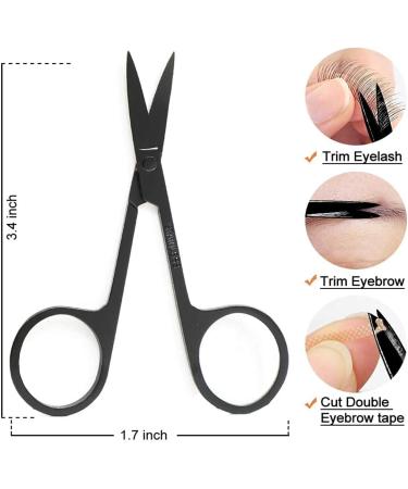 Eyelash Curler Tweezers Scissors Kit - 4 in 1 Eyelash Extension Tools with Silicone Refill Pads - Perfect for Natural Lashes (Black - Buy Online on GoSupps.com