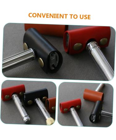 Crilstyleo Men's Razor Accessories - Durable Leather Cover & Protective Shell for Manual Razors | Smooth Shaving | 2-Piece Set - Buy Online on GoSupps.com