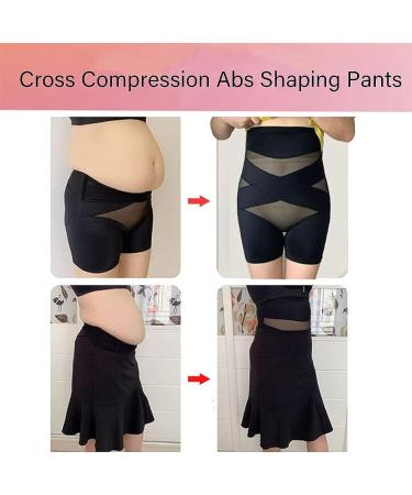 Women's Beige Medium Cross Compression Abs Shaping Pants | Tummy Control, Butt Lift, Slimming Body Shaper - Buy Online on GoSupps.com