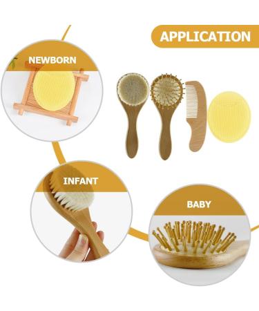 LUOZZY Silicone Baby Hair Brush and Comb Set - Gentle Bath Brush for Babies - Buy Online on GoSupps.com