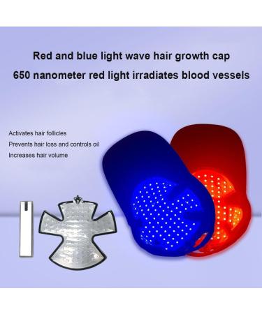  hKjPlvf Hair Regrowth Hat 90 LED Beads 650nm and 430nm Fast Hair Regrowth Hat with Blue Red Light for Men and Women 15-30 Minute Timer Strengthens Roots - Buy Online on GoSupps.com