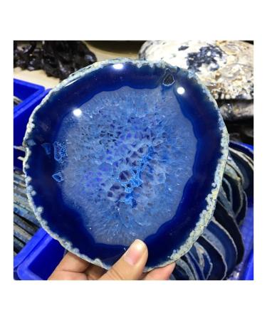 Collection 15cm Large Blue Agate Slice Geode Polished Crystal Quart