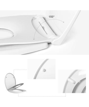 Todeco 2-in-1 Round Toilet Seat with Built-in Potty Training Seat - Slow Close & Easy Remove - White - Ideal for Toddlers and Adults - Buy Online on GoSupps.com