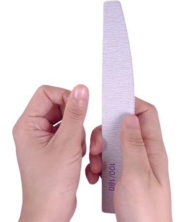 12 Pcs Nail File Set - 100/180 Grit Double Sided Emery Boards for Acrylic and Natural Nails - Professional Reusable Manicure Pedicure Tool - Gray - Buy Online on GoSupps.com