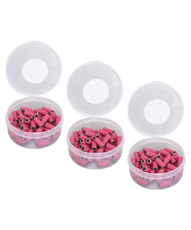 Nail Art Sanding Bands Box Grinding Bands Sand for Cap Manicure for Mini Head Small Size Boxed Miniature Nail Tool Sterilizers (Rose Red)