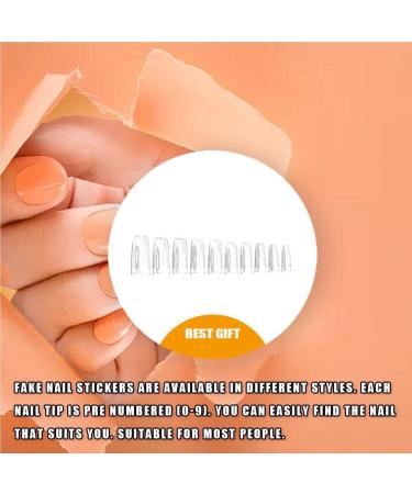 CLSSLVVBN 1 Set False Nail Elegant Full Coverage Shape Manicure Stickers Strong Adhesion Unique Design Half Paste Natural Paster Type 3 - Buy Online on GoSupps.com