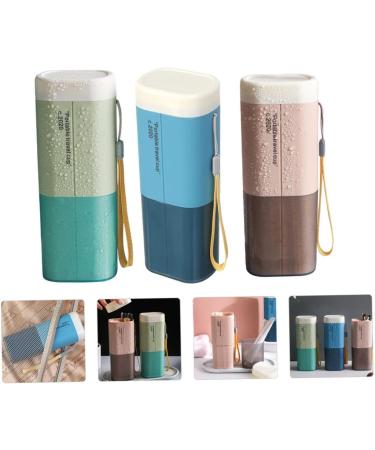 Anneomas 3-Piece Toothbrush Storage Box Set | Portable Travel Toothbrush & Toothpaste Holder | Ideal for Excursions - Buy Online on GoSupps.com