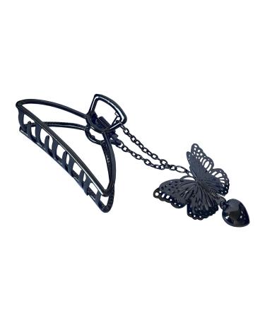 TANG SONG 4PCS Metal Hair Claw Clips with Butterfly and Heart Pendant | Hair Catch Barrette Jaw Clamp for Women | Half Bun Hairpins Set(Silver+Gold+Rose Gold+Black) - Buy Online on GoSupps.com