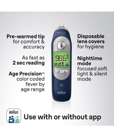 Braun ThermoScan 7+ Connect Digital Ear Thermometer - Fast & Accurate Results in 2 Seconds - Bluetooth Enabled for Kids, Babies, Toddlers & Adults - Buy Online on GoSupps.com