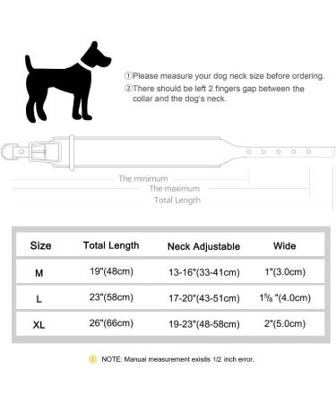 Durable PU Leather Padded Dog Collar for Medium & Large Breeds | Heavy Duty Metal Buckle Adjustable Fit (Neck 33-41cm) - Perfect for Pit Bulls | Black - Buy Online on GoSupps.com