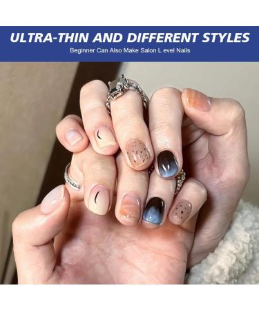  BUTBU BUTBU 120 Pieces Short Square Soft Gel Nails Full Cover False Nails 12 Sizes for Nail Extension and Nail Art DIY at Home - Buy Online on GoSupps.com