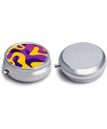 Portable 3 Compartment Pill Box - Travel-Friendly Medicine Organizer in Yellow & Purple - Ideal for Handbag & Pocket - Buy Online on GoSupps.com