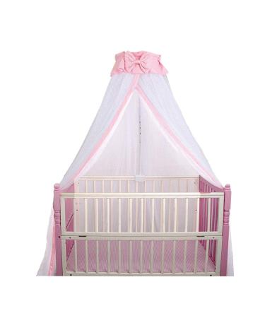 CdyBox Breathable Crib Netting Bed Curtains Canopy for Kids Mosquito Net Bedroom Decor (Pink, Mosquito net) Mosquito net Pink