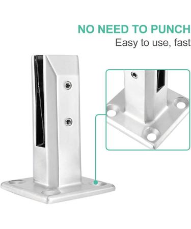 304 Stainless Steel Pool Clamp Glass Panel Pool Fence Staircase Bracket Spigot Balustrade Support Clamp Floor Deck Mount Fixed Glass Clip - Buy Online on GoSupps.com
