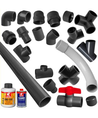Screw connection - PVC adhesive fitting for pipe - outside 25mm 25mm screw connection