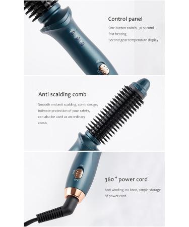 Buy Mini Round Thermal Brush - Adjustable Temperature Curling Iron for Smooth Voluminous Curls | Travel-Friendly Dark Green Hair Tool - Buy Online on GoSupps.com