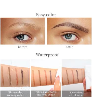 Peonly 3D Waterproof Microblading Eyebrow Pen Micro-Fork Tip Pencil Long-Lasting Waterproof Brows Pencil Microblading 4-Tip Eyebrow Pen Natural Brows Eyebrow Pen (Red Brown) - Buy Online on GoSupps.com