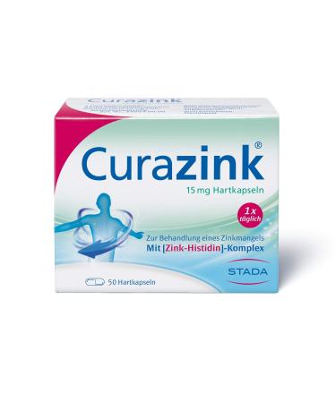 Curazink hard capsules - medicines for the use of a clinically secured zinc lack - high dosed with 15 mg zinc in the unique zinc -histidine complex - 1 x 50 hard capsules 50 pieces (1 Pack)
