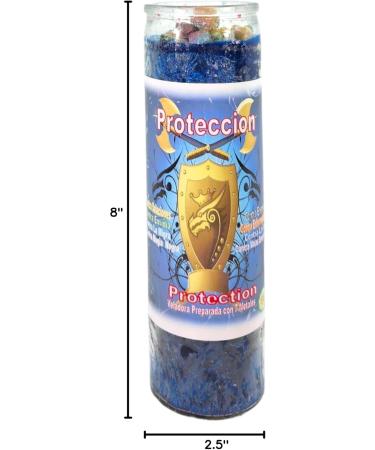 Buy Protection 7 METALE-Palm Wax Spiritual Intention Spell Candle - Blue | Vela CASA ESOTERICA PERFUMADA for International Shipping - Buy Online on GoSupps.com
