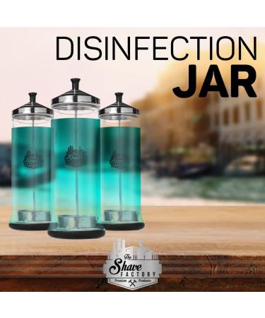 Shave Factory Professional Grade Disinfectant Jar - Large Glass Barber Solution - Buy Online on GoSupps.com