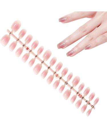 Shakven Short Square Press On Nails - Exquisite Glossy Fake Nails Short - French Style Multiple Sizes Press-On Nails for Manicure At Home Light Pink 1 count (Pack of 1) - Buy Online on GoSupps.com