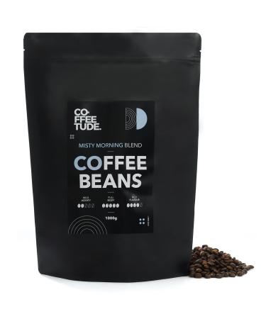 Coffeetude Misty Morning Blend (1kg 2.2lb) Exclusive Arabica and Robusta Coffee Blend Whole Coffee Beans Medium roasted Ideal for the preparation of Espresso Cappuccino Macchiato Latte Mocha Milk Chocolate 1 kg (Pack of 1)