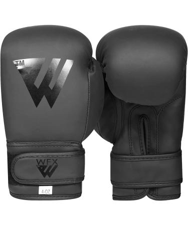 WFX children's boxing gloves for children 2 4 170 g training mma young girls BoxSack kickboxing muay thai youth junior matt black gloves gift for children 4 oz black - Buy Online on GoSupps.com