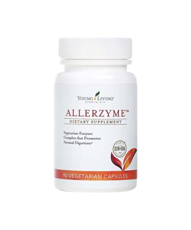 Young Living Allerzyme - 90 ct Dietary Supplement Capsules - Vegetarian Enzyme Complex with Tarragon and Ginger Premium Essential Oils for Digestive Support