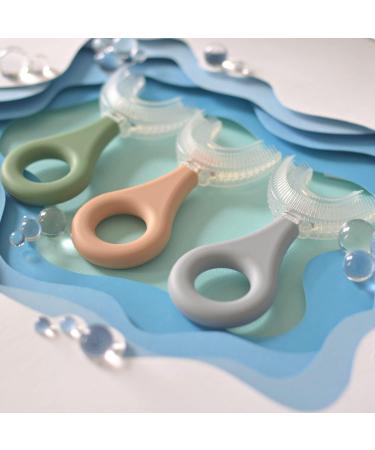 Happy Bubble Kids U-Shaped Toothbrush | Gray | Age 2-5 | Premium Soft Silicone - Buy Online on GoSupps.com