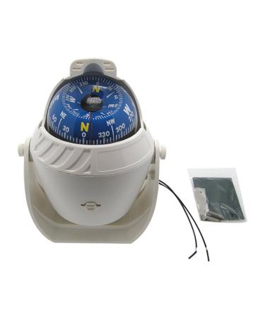 Odowalker Electronic LED Light Marine Digital Compass Suitable for Car Boat and Truck Black White