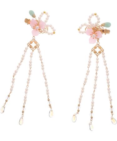 FRCOLOR 4 Pairs Comb Flower Tassel Hairpins Retro Tassel Hair Clip Lower Tassel Hair Clip Flower Hair Barrettes Chinese Girl Hair Accessories Flower Hair Clip Flower Tassel Barrettes Pearl - Buy Online on GoSupps.com