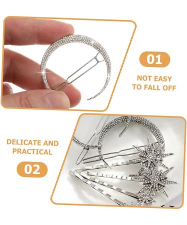 minkissy 2 Sets Silver Star Hair Clips Snowflake Star Hair Clip Star Hair Accessories Moon Hair Accessories Silver Star Hair Pins Hair Jewelry Moon Hair Clip Hairpin Vintage Alloy - Buy Online on GoSupps.com
