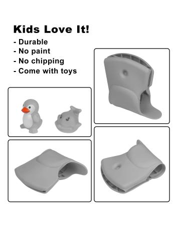 Bath Spout Cover  Faucet Cover Baby Tub Spout Cover Bathtub Faucet Cover for Kids -Tub Faucet Protector for Baby - Silicone Spout Cover Gray Elephant - Kids Bathroom Accessories - Free Bathtub Toys - Buy Online on GoSupps.com