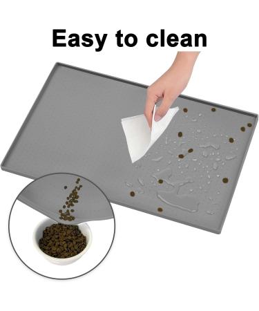 Moacc Slipproof & Waterproof Feed Mats for Dogs & Cats - 47x30cm Gray Point Pattern - Ideal Food Base Underlay - Buy Online on GoSupps.com