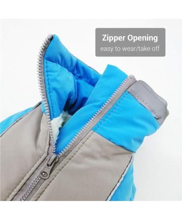 Waterproof Dog Jacket - Fleece Lined Warm Winter Coat for Female Dogs - Blue Size M | International Shipping Available - Buy Online on GoSupps.com