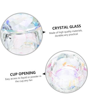 BESTonZON 1pc Nail Art Crystal Cup Mini Dappen Dish Nail Art Dappen Dish Nail Acrylic Liquid Holder Acrylic Nail Powder Clear Acrylic Powder Manicure Care With Cover Hand Model Crystal Glass 6x6cm Assorted Color - Buy Online on GoSupps.com