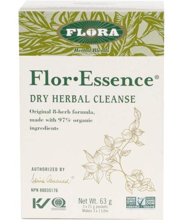 Flora Health Flor Essence Dry Herbal Tea Blend - Ancient 8-Herb Formula - Natural Full Body Cleanse & Detox - Organic Ingredients - Pure Vegan Formula - Burdock Root Sorrel Slippery Elm Kelp - 63g - Buy Online on GoSupps.com