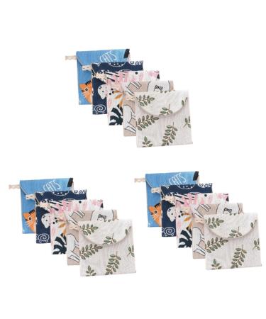 Healeved 15 STK Storage bags for women's bandages for menstrual pillows Purple Purple Organizer for Menstrual Binding Lipstick Fall Miss Lipstift Box knitting outside x 3 pieces 13x13cmx3PCs