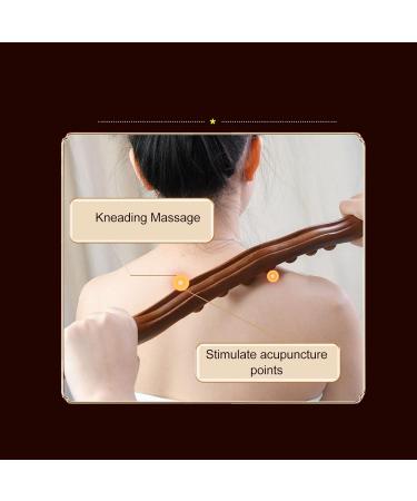 Wooden Gua Sha Massager with 7 Massage Beads - Oak Scraping Tool for Neck & Back Relief | Relaxation & Wellness - Buy Online on GoSupps.com