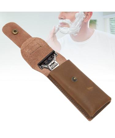 Shaver Protective Case - Portable Cowhide Travel Bag for Men's Double Edge Shaving Heads | International Shipping Available - Buy Online on GoSupps.com