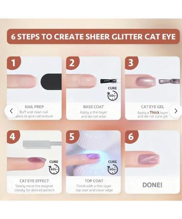 Gel Nail Polish Glitter Purple Gel Polish UV/LED Soak-Off Gel Nail Varnish Highly Pigmented Cat Eye Gel Nail Varnish French Manicure Gel Polish for Home DIY Nail Manicure Salon - Buy Online on GoSupps.com