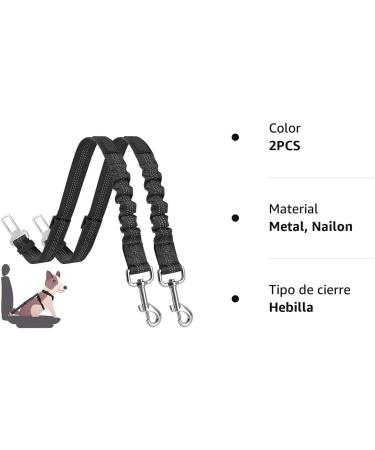 LauCentral Dog Seat Belts for Car 2 Packs Headrest Restraint Puppy Safety Adjustable Dog Car Seatbelts and Strong Leash Leads Accessories for Dogs Cats Pets Black - Buy Online on GoSupps.com