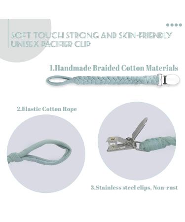 Duludulu Handmade Braided Pacifier Clip for Boys & Girls - Teething Strap & Binky Holder - Smoother Mam Clip - Perfect Baby Shower Gift - Blue - Buy Online on GoSupps.com