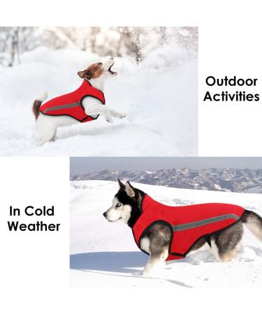 Slowton Waterproof Dog Jacket - Adjustable XXL Red Coat with Reflective Stripes | Warm & Stylish Pet Vest for All Weather - Buy Online on GoSupps.com