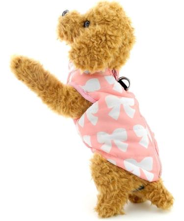 Smalllee Lucky Store Waterproof Dog Jacket | Cozy Winter Coat for Small Dogs & Cats | Pink Chihuahua & Shih Tzu Size M (42cm Chest 32cm Back) - Buy Online on GoSupps.com