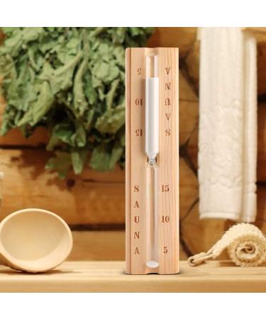 Sauna Hourglass - 15 Minute Sand Timer for Sauna Rooms & Offices | Wooden Timer with 5 & 10 Minute Scale - Buy Online on GoSupps.com