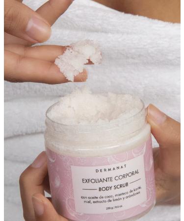 Dermanat Body Scrub. Nourishing and Hydrating Body Skin Exfoliating Scrub with Shea Butter & delicious coconut-lemon scent. Gentle Exfoliation and Cleansing. 8.8 oz. - Buy Online on GoSupps.com