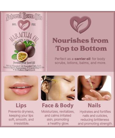 Natural Born Oils Maracuja Oil - 1 Gallon Organic Cold-Pressed Passion Fruit Oil for Radiant Skin & Healthy Hair - Buy Online on GoSupps.com