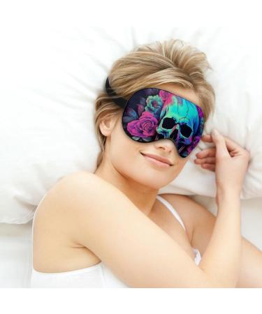 Skull Flower Sleep Eye Mask & Blindfold | Elastic Strap for Women Men | Perfect for Sleep, Travel, Nap - Buy Online on GoSupps.com